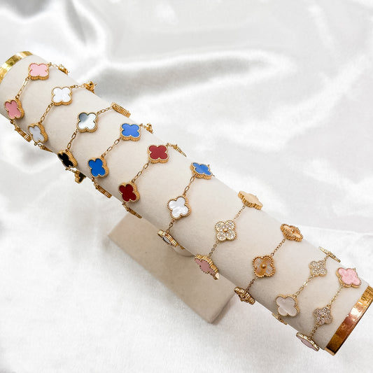 Vintage Inspired 18k Gold Plated Clover Bracelet