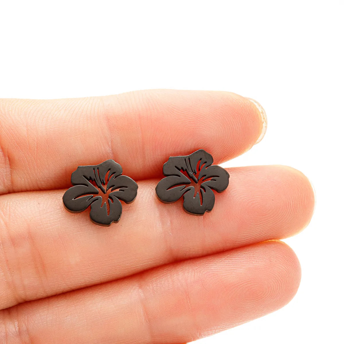 Hibiscus Flower Stud Earrings