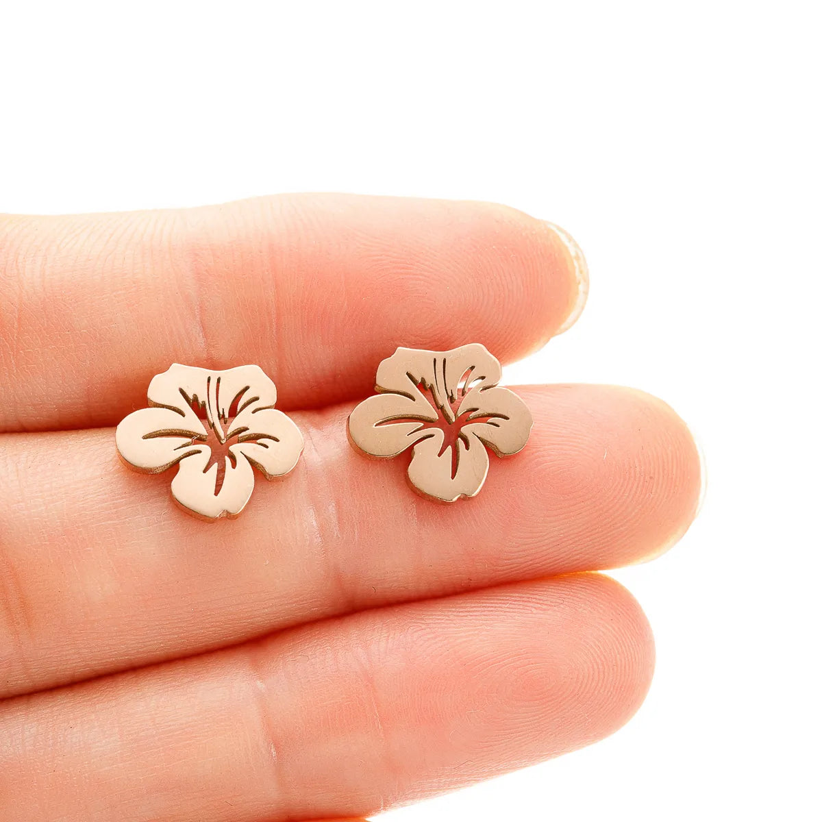 Hibiscus Flower Stud Earrings