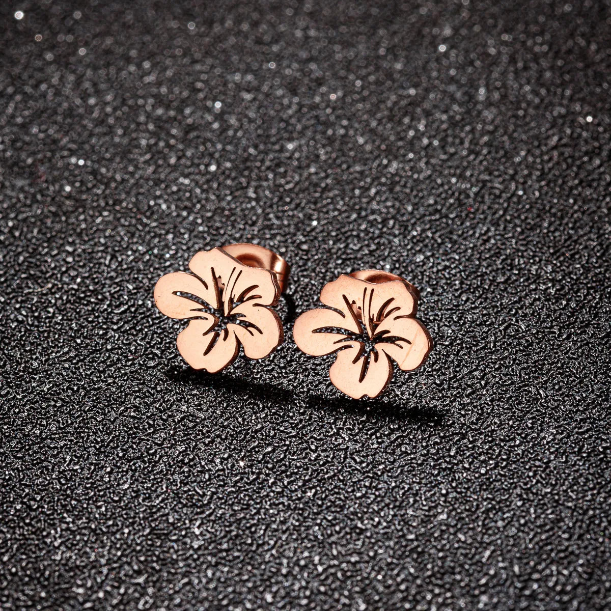 Hibiscus Flower Stud Earrings