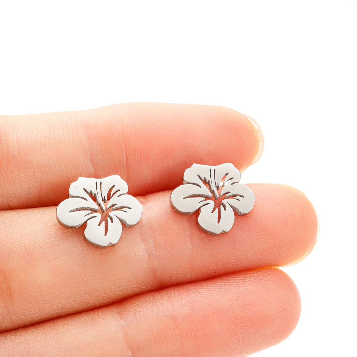 Hibiscus Flower Stud Earrings