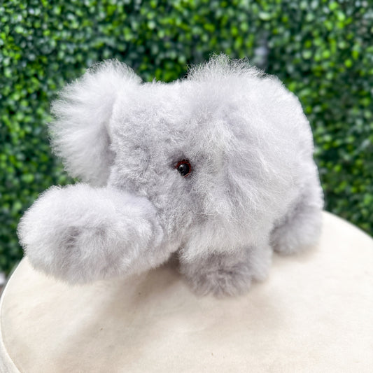 Alpaca Fur Stuffed Animal - 10" Baby Elephant