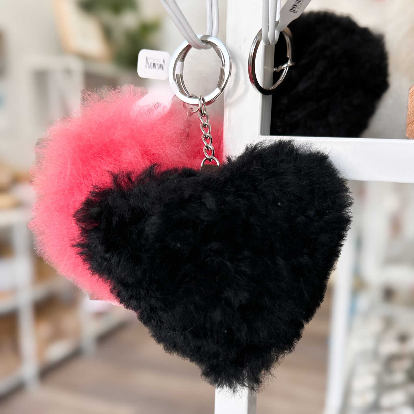 Alpaca Fur 5" Stuffed Heart Keychain