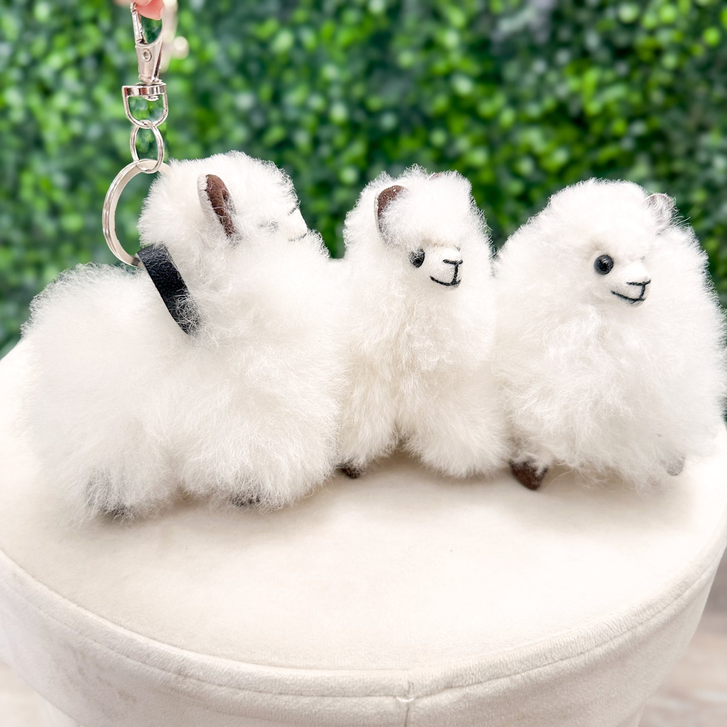 Alpaca Fur Stuffed Animal Keychain - 5" Mini Alpaca