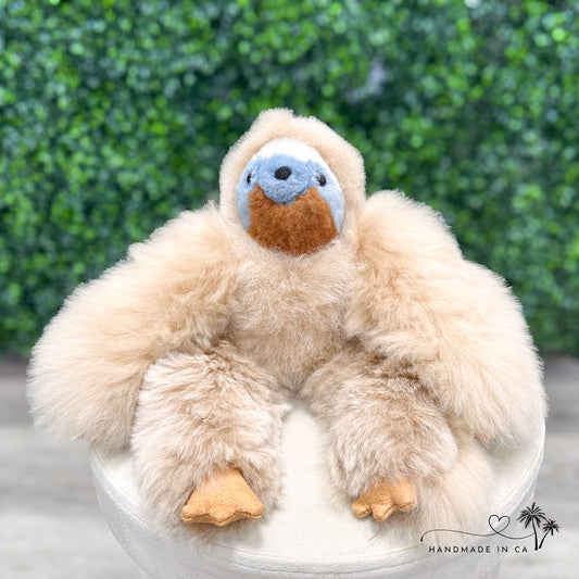 Alpaca Fur Stuffed Animal - 13" Baby Sloth