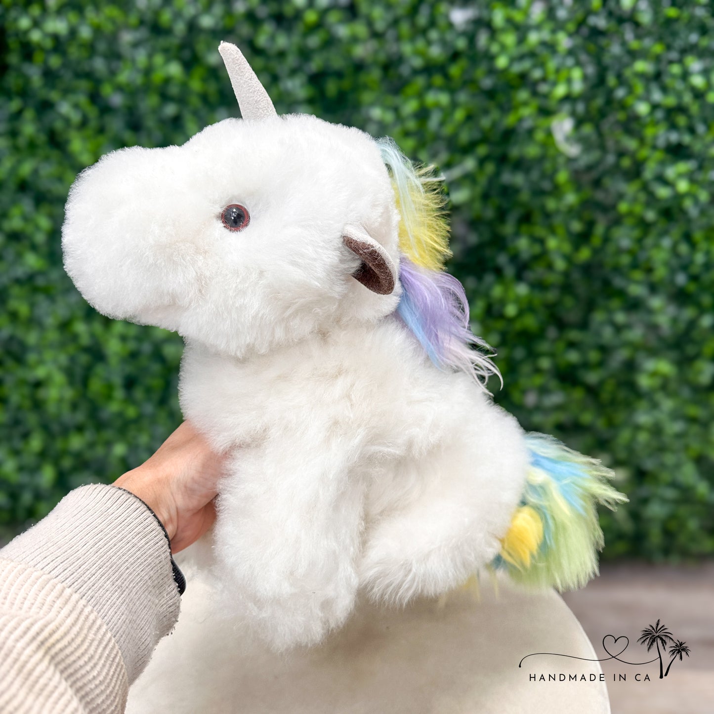 Alpaca Fur Stuffed Animal - 10" Baby Unicorn