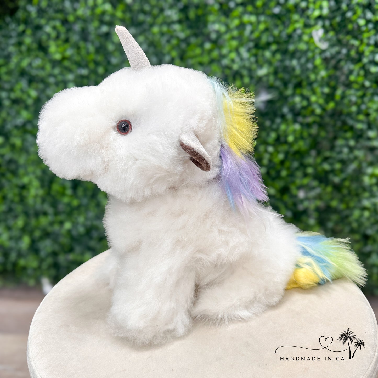 Alpaca Fur Stuffed Animal - 10" Baby Unicorn