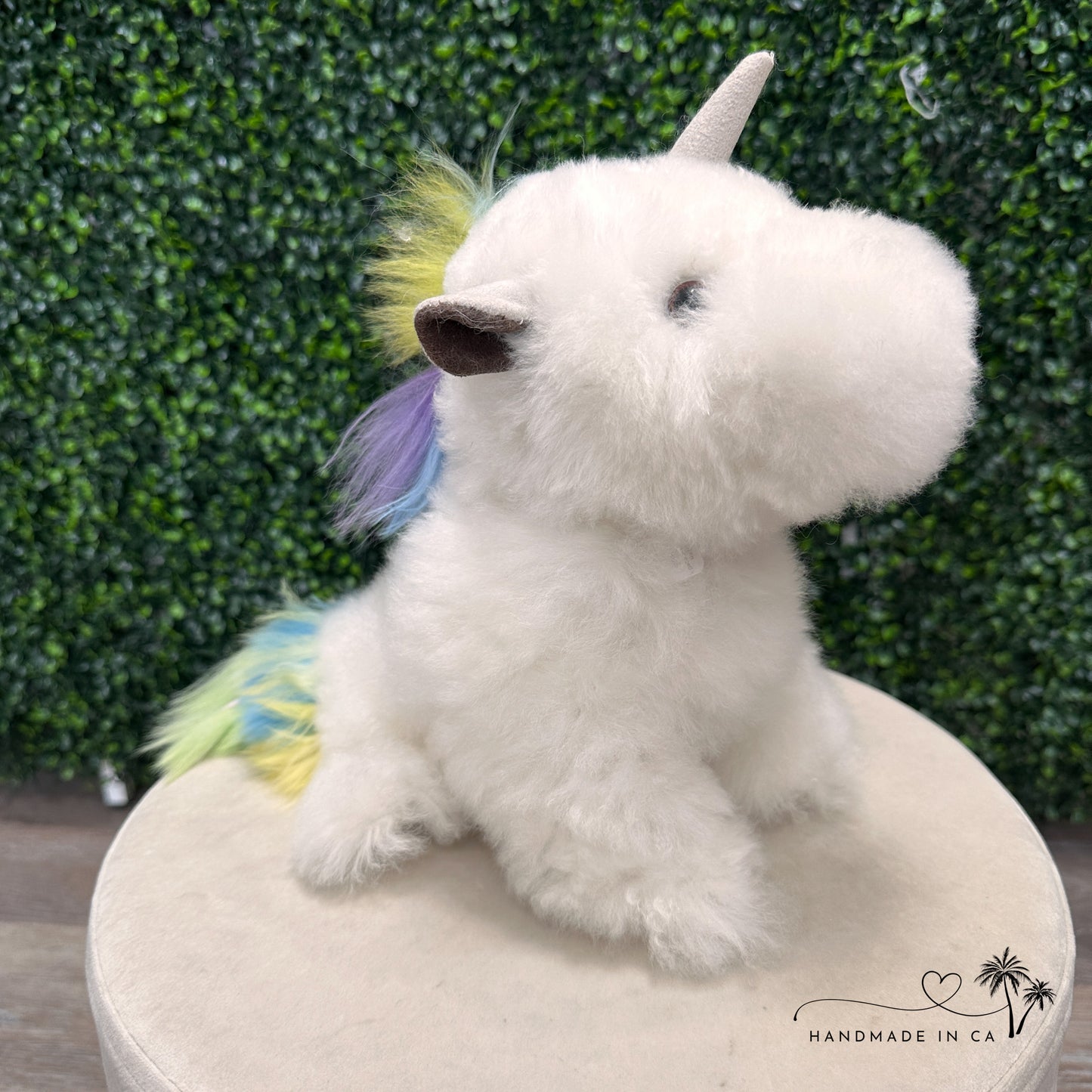 Alpaca Fur Stuffed Animal - 10" Baby Unicorn